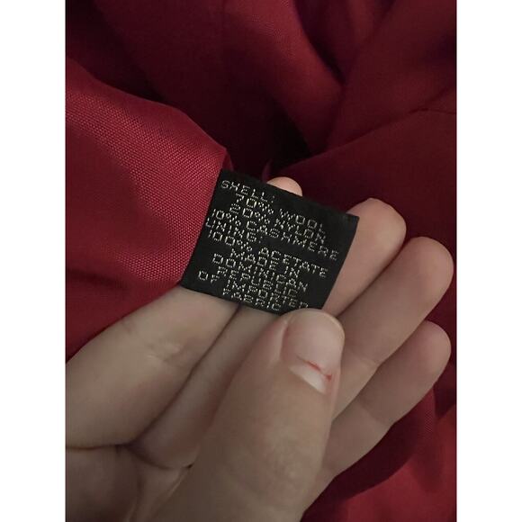 VTG Express long blazer jacket red black velvet Collar Military Riding Coat S - Picture 5 of 5